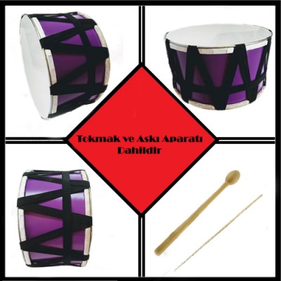 Çocuk Davulu 30 cm Renkli Mor